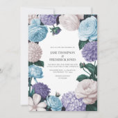 Invitation Indigo Petal, Hydrangea Bleue & Mariage Perle de G (Devant)