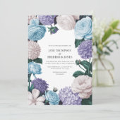 Invitation Indigo Petal, Hydrangea Bleue & Mariage Perle de G (Debout devant)