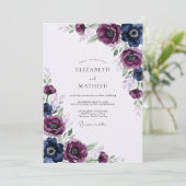 Invitation Indigo Plum Elegant Winter Wedding (Debout devant)