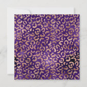 Invitation Indigo Purple et Rose Gold Leopard Foil anniversai (Dos)