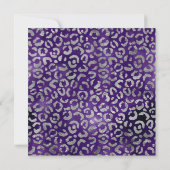 Invitation Indigo Purple et Silver Leopard Foil Anniversaire (Dos)