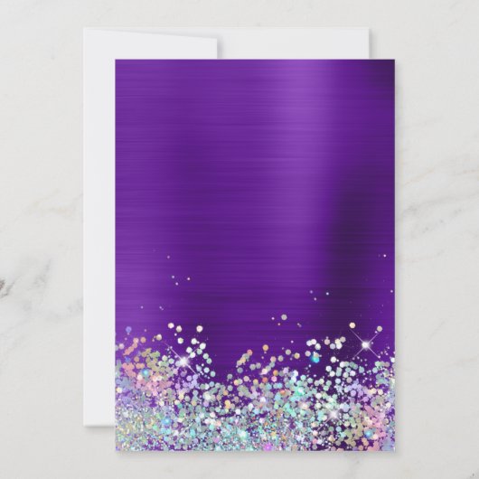 Invitation Indigo Purple Foil Holo Parties scintillant 21e an (Dos)