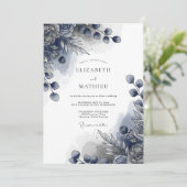 Invitation Indigo Stately Winter Wedding (Debout devant)