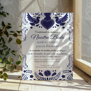 Invitation Indigo Violet Otomi Tenangos Boda Mariage Espagnol
