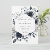 Invitation Indigo Wash Botanical Wedding (Debout devant)