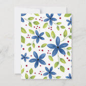 Invitation Indigo Watercolor Floral Bouquet Motif (Dos)