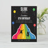 Invitation Indoor Slide Park Kids Playground Birthday Party (Debout devant)