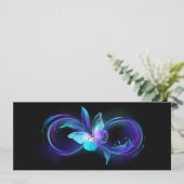 Invitation Infinité brillante avec papillon magique (Debout devant)