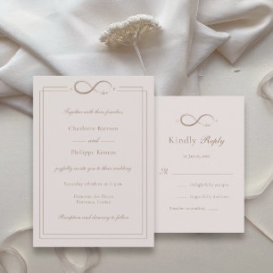 Invitation Infinity Amour Initiales Personnalisées Mariage RS