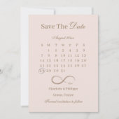 Invitation Infinity Blush Gold Calendar Enregistrer Le Mariag (Devant)