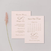 Invitation Infinity Blush Gold Calendar Enregistrer Le Mariag