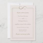 Invitation Infinity Love Initiales personnalisées Mariage ros (Devant)