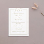 Invitation Infinity Love Monogram Gold Borders Mariage blanc