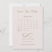Invitation Infinity Love Pink Calendar Enregistrer Le Mariage (Devant)
