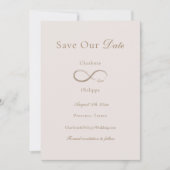 Invitation Infinity Love Rose Clair Save Our Date Mariage  (Devant)