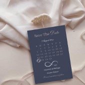 Invitation Infinity Navy Blush Calendar Enregistrer La Date M