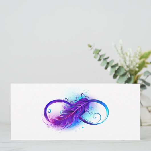 Invitation Infinity with purple feather (Debout devant)