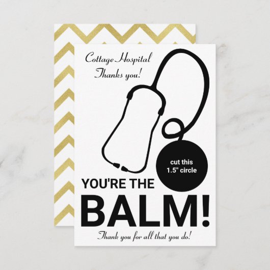 Invitation Infirmière Appréciation, EOS baume de lèvre merci  (Devant / Derrière)