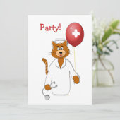 Invitation Infirmière de chat de bande dessinée avec le (Debout devant)