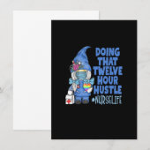 Invitation Infirmière de vie faisant ce gnome de douze heures (Devant / Derrière)