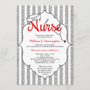 Invitation Infirmière, fête d'infirmière, diplôme de la RN RE