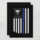 Invitation infirmière infirmière américaine drapeau infirmièr (Devant / Derrière)