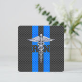 Invitation Infirmière inscrite RN Caduceus Carbon Decor (Debout devant)