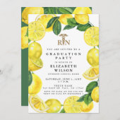 Invitation Infirmière inscrite RN Lemon Graduation (Devant / Derrière)