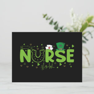 Invitation Infirmière irlandaise Stethoscope Scrub Fête de la