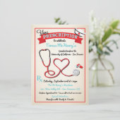 Invitation Infirmière Médicale Graduation Coeur Stethoscope I (Debout devant)