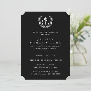 Invitation Infirmière noire/blanche inscrite Asclepius Gradua