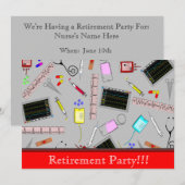 Invitation Infirmière ou retraite Médicale (Devant / Derrière)