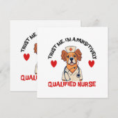 Invitation Infirmière qualifiée Pawsitively (Devant / Derrière)