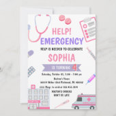 Invitation Infirmière sur mesure Pretend Anniversaire (Devant)