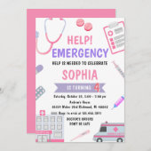 Invitation Infirmière sur mesure Pretend Anniversaire (Devant / Derrière)