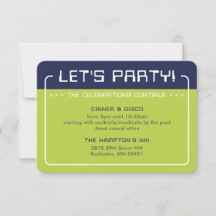 Invitation INFO DU PARTI INSÉRER Jeu moderne marine vert citr
