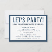 Invitation INFO FÊTE SIMPLE bloc moderne marine (Devant)
