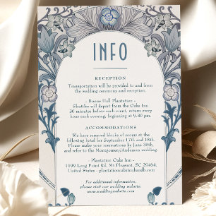 Invitation INFO mariage Art Nouveau Dusty Blue W Morris