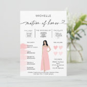 Invitation Infographie de la palette rose pâle des infos sur (Debout devant)