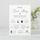 Invitation Infographie de photo de mariage délicate de notre  (Debout devant)