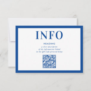 Invitation INFORMATION INSCRIRE le code QR bleu royal moderne