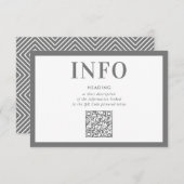 Invitation INFORMATION INSÉRER le code QR moderne neutre gris (Devant / Derrière)