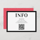 Invitation INFORMATION INSÉRER un code QR noir moderne simple (Devant / Derrière)
