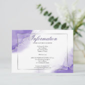 Invitation Informations Argent Script Violet Améthyste (Debout devant)