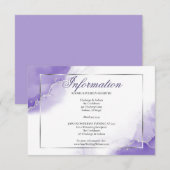 Invitation Informations Argent Script Violet Améthyste (Devant / Derrière)