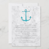 Invitation Informations de mariage à l'ancre rustique turquoi (Devant)