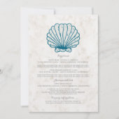 Invitation Informations de mariage coquillage rustique bleu r (Devant)