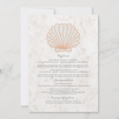 Invitation Informations de mariage coquillage rustique orange (Devant)