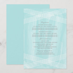 Invitation Informations de mariage Deco aquarelle turquoise