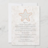 Invitation Informations de mariage étoile de mer rustique ora (Devant)